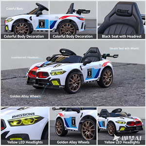 <span class=keywords><strong>Voiture</strong></span> électrique pour enfants, en plastique, avec roues motorisées, lumières, <span class=keywords><strong>voiture</strong></span> à monter avec télécommande parentale - Product Image 4