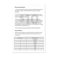 Billet de loterie à gratter trèfle à quatre feuilles porte-bonheur, échantillon de matériau de taille personnalisée, impression numérique sur carton/carton duplex