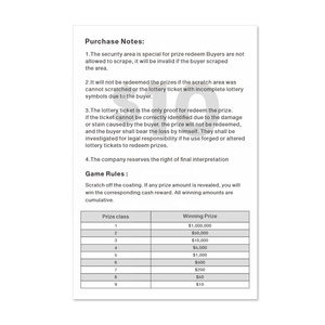 Lucky Lottery Four-<b>Leaf</b> Clover Scratch Lottery Ticket Custom Paper Size & Material Sample Digital Printing - Product Image 5