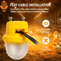 Système d'éclairage compact à LED pour cages à volailles 48V DC IP67 étanche, lampe dimmable 0-100% pour élevages de poulets