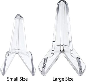 Mini cartes transparentes personnalisées support <span class=keywords><strong>de</strong></span> <span class=keywords><strong>chevalet</strong></span> triangle en acrylique transparent mini présentoir supports - Product Image 5