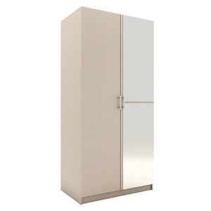 Factory Wholesale 2 <b>Door</b> Wood Armoire with <b>Mirror</b> and Hanging Rod - Product Image 3