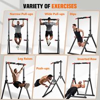 Station de Musculation Pliable Tour de Force Barres de Traction Dips Équipement d'Entraînement Multifonction Réglable pour la Maison et l'Extérieur