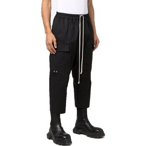 Fashion <b>Men</b> Multiple Cargo Pockets Trousers Drop Crotch Drawstring <b>Cropped</b> Leg Track <b>Pants</b> - Product Image 4
