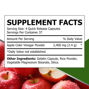 OEM ODM <b>Supplement</b> Apple Cider Vinegar Capsules Digestive Wellness Support Digestion Gut Health Detox Support - Product Image 2