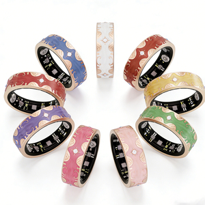 Bague connectée tendance en acier inoxydable, étanche 5 ATM, avec suivi de la fréquence cardiaque, de l'oxygène sanguin, du sommeil et du <span class=keywords><strong>cycle</strong></span> <span class=keywords><strong>menstruel</strong></span>, pour le sport et le fitness, avec étui - Product Image 1