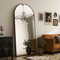 Miroir mural arqué sur pied, grand format, en alliage d'aluminium moderne, pour la décoration de la maison