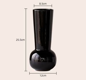 Jarrón alto de decoración moderna, jarrón de Arte de cerámica negra <span class=keywords><strong>y</strong></span> roja esmaltado fino de cuello largo - Product Image 6