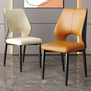 Silla de Comedor Italiana de Lujo, Moderna, de Metal y MDF, Calidad de Hotel de Alta Gama, para Mesa de Comedor, con Respaldo, para Sala de Estar y Dormitorio - Product Image 1