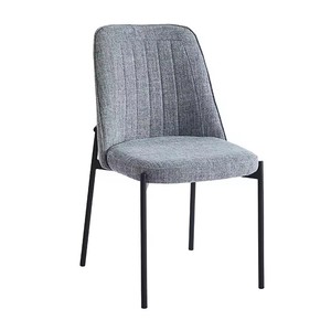 Silla de Comedor Italiana Moderna para Sala de Estar, Tapizada en Tela de Terciopelo <span class=keywords><strong>Gris</strong></span> <span class=keywords><strong>Oscuro</strong></span>, Respaldo y Asiento Acolchados, Patas de Metal, para Uso en Hoteles, Duradera - Product Image 3