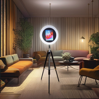 AIPAILE Anneau lumineux LED en métal compatible iPad avec télécommande pour stations de partage de photos de mariage et d'événements