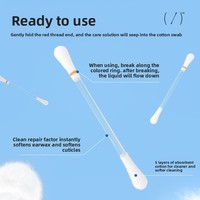 Gouttes nettoyantes douces pour les oreilles, éliminent les acariens, kit complet de soins auriculaires comprenant 50 bâtonnets de nettoyage pour chiots et chatons