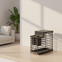 Support de cuisine multifonctionnel autoportant en acier inoxydable moderne et durable, avec porte-couteaux, planche à découper et porte-baguettes