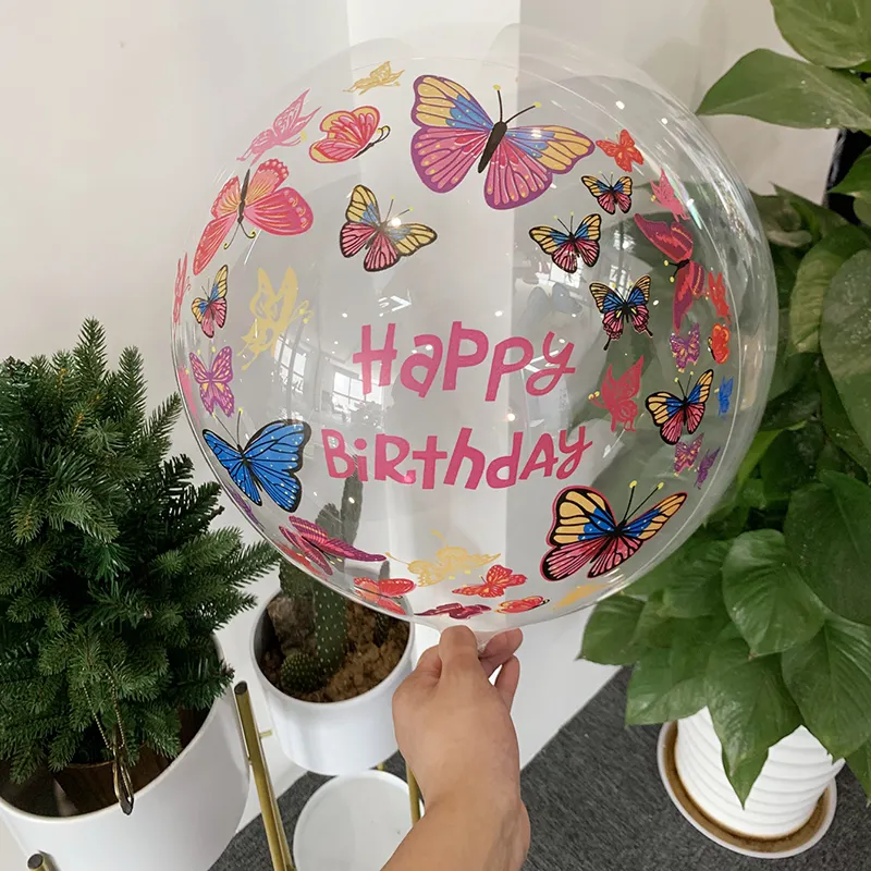 20 Zoll Druck BOBO Luftballons Alles Gute zum Geburtstag Liebe Transparente Ballon Jubiläum Geburtstags feier Baby Shower Dekorationen