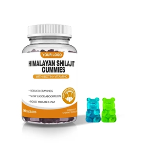 Gomitas <span class=keywords><strong>de</strong></span> Shilajit Puro del Himalaya OEM, Sabor a Cereza Negra Orgánica, 60 Veganas, Apoyo Inmunológico para Adultos, 2 Gomitas Diarias - Product Image 1