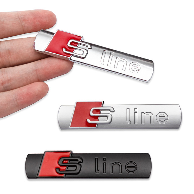 Wholesale 3D Metal Car Chrome S Line Sline Sticker Side Logo Car Emblem Badges for Audi A3 A4 A5 A6 A7 A8 Q3 Q5 Q7