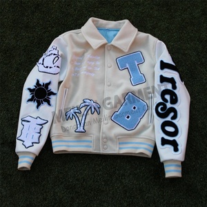 Clothing Manufacturer High Quality Custom <b>Patchwork</b> <b>Jacket</b> Striped Chenille Embroidered Baseball Varsity <b>Jackets</b> Custom - Product Image 1