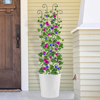 Treillis de jardin en métal pour plantes grimpantes, support décoratif à motif festonné pour roses, clématites, vignes et fleurs, antirouille, pour plantes en pot