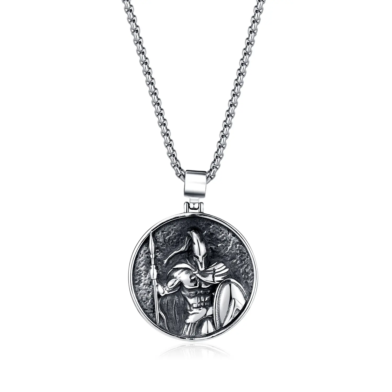 custom necklace jewelry Simple statement spartan pendant stainless steel men necklace