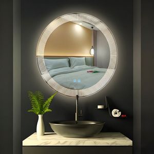 Custom Round Shape Smart Mirror Dimmable LED Anti Fog Touch <b>Switch</b> Memory Function OEM Factory Direct for Bathroom Wall Decor - Product Image 5