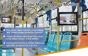 Écran de voiture OEM HD 24 pouces avec <span class=keywords><strong>tube</strong></span>, WIFI, BT, Android, moniteur publicitaire, affichage FM AV, TV de voiture pour bus, véhicule commercial - Product Image 4