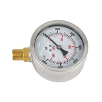 Stainless Steel Housing Brass Connection Pressure Gauge Shockproof High Precision Liquid Filled Pressure Gauge