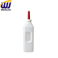 Bouteille de lait pour veau WANJIA avec tétine en caoutchouc, bouteille d'alimentation en plastique de 3 L pour l'élevage bovin