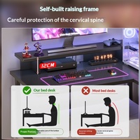 Escritorio para Computadora en Forma de L para Usar Sobre la Cama, para Dormitorios Universitarios, Estante de Almacenamiento Flotante Simple para Junto a la Cama, para Esquinas, para Juegos Electrónicos y Oficina