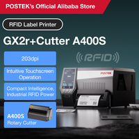 Impresora de Etiquetas POSTEK Serie GX 203Dpi, Impresora Industrial de Transferencia Térmica de Códigos de Barras/RFID con Cortador de Alta Velocidad A400S