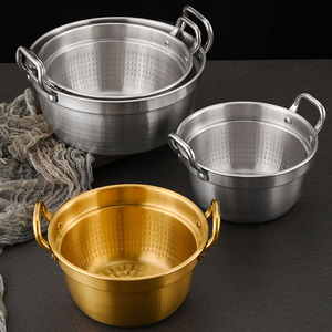 Olla de Ramen Coreana de acero inoxidable para el hogar con doble ASA, olla de sopa dorada/plateada, olla de leche duradera <span class=keywords><strong>a</strong></span> prueba de herrumbre para restaurante - Product Image 6