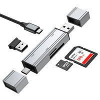 Lector de Tarjetas 4 en 1 USB y USB C a SD, MicroSD, TF para PC, Accesorios para Portátiles, Lector de Tarjetas de Memoria Inteligente, Adaptador de Tarjetas SD