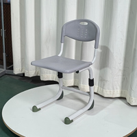 Chaise d'étudiant réglable de conception moderne en forme de tube, mobilier scolaire, salle de formation avec pieds en métal