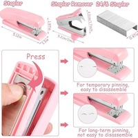 Fourniture Directe Transfrontalière en Gros : Trousse à Stylos Rose Sept Compartiments avec Ciseaux, Coupe-Ongles, Règle de Bureau – Ensemble de Papeterie Combiné
