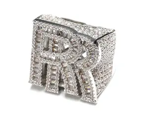 Custom Hiphop Ringen Mode Sieraden 925 Zilver Luxe Ringen Plated Zirkoon Ringen Voor Mannen Vrouwen