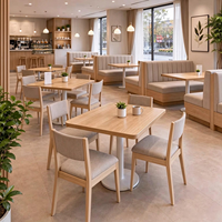 Table de café en bois, banquette rembourrée pour restaurant, ensemble de chaises de salle à manger pour café, bistrot