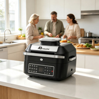 Anbolife Nouveau design Four friteuse à air chaud Fabricant OEM Fourniture en gros Revêtement antiadhésif Sans BPA Thermomètre intelligent CE CB GS