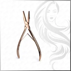 Haute qualité 1 pièce Micro lien perle dissolvant acier inoxydable vernis fini Extension de cheveux pince couleur outils d'extension de cheveux - Product Image 1