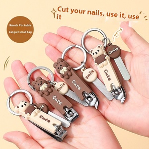 Customized Creative Bear PVC Nail Clippers, Cartoon Nail Clippers, Household Girls' Cute Keychains and Pendants Wholesale