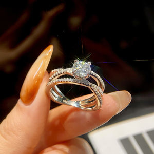 GRAラグジュアリーモアッサナイトダイヤモンド12 35カラットジェムストーンツイストリング女性用925スターリングシルバーウェディングバンドリングファインジュエリー - Product Image 2