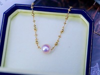 Bracelet et joncs en perles Akoya en or 18 carats Lucy Jewelry, perles d'eau salée naturelles de qualité AAAA, forme baroque