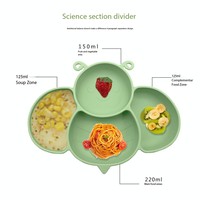 Vaisselle BHD souple et sans BPA-Ensemble d'assiettes en silicone pour bébé avec honeycombbibbowlsiliconelong et fourchette courte Spoonstr