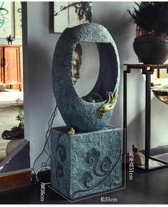 น้ำพุเซนสวนกลางแจ้งสำหรับตกแต่งบ้านการตกแต่งที่หรูหราการตกแต่งแบบ budda HEAD ลูกบอลสวนแบบเซน - Product Image 3