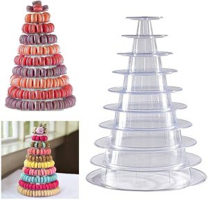BOSN 10 Tier 4 " - 13" Dia <span class=keywords><strong>Macaron</strong></span> Bánh Tháp Hiển Thị Đứng Cho Macarons Pháp - Product Image 6