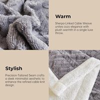 Couverture en sherpa jacquard réversible en flanelle polaire polyester double face douce et chaude avec bordure en sherpa pour toutes les saisons