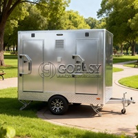 Toilettes écologiques durables et remorque de salle de bain portable avec revêtement antidérapant pour le camping et l'utilisation en extérieur