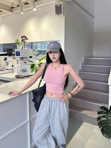 Top <span class=keywords><strong>a</strong></span> <span class=keywords><strong>Canotta</strong></span> Corto Slim-fit in Maglia <span class=keywords><strong>a</strong></span> Cinque Colori con Fiocco, Stampa Lettere Riflettente, Sportivo, <span class=keywords><strong>a</strong></span> <span class=keywords><strong>Costine</strong></span>, per Fitness Donna - Collezione Primavera-Estate 26 - Product Image 6