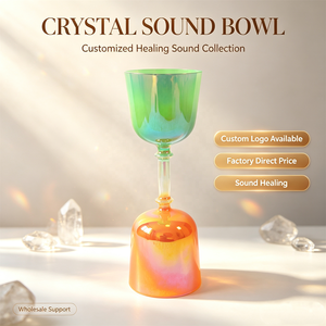Calice chantant en cristal spirituel HF pour la guérison sonore, instrument de méditation en quartz alchimique double calice sacré - Product Image 1