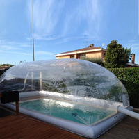 Couverture et enceinte de piscine gonflable de tente transparente de salon commercial Airdome