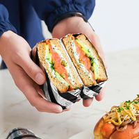 Papier d'emballage en aluminium écologique, imprimé sur mesure, résistant à la graisse, recyclable, de qualité alimentaire, emballage jetable pour hamburgers et sandwichs