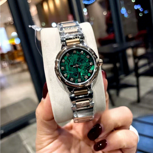 Reloj de Cuarzo para Mujer BV con Esfera de Nácar Incrustada de Diamantes, Acero Inoxidable, Resistente al Agua, Ligero, Lujoso, Versátil y Moderno - Product Image 3